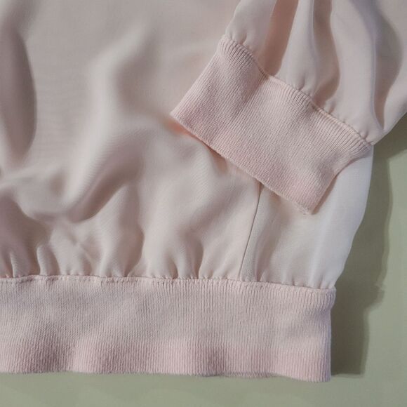 Simply Vera Vera Wang Peach Pink Chiffon Sweatshirt Style Pullover Top - Picture 8 of 10